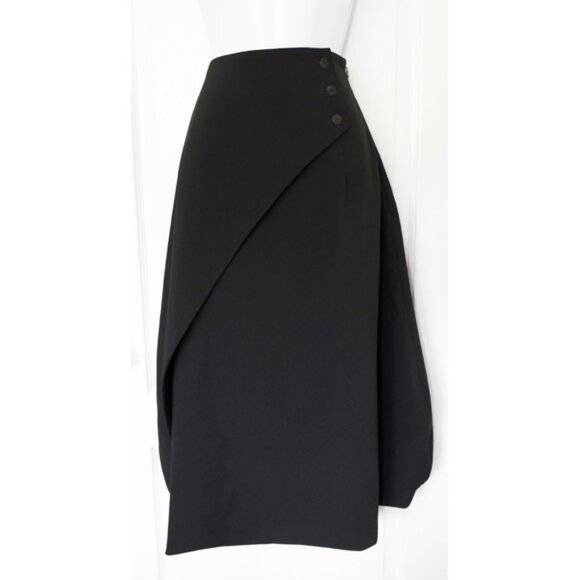 Sarah Pacini calf-length architectural wool skirt - Picture 2 of 8